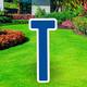 Royal Blue Letter (T) Corrugated Plastic Yard Sign, 30in